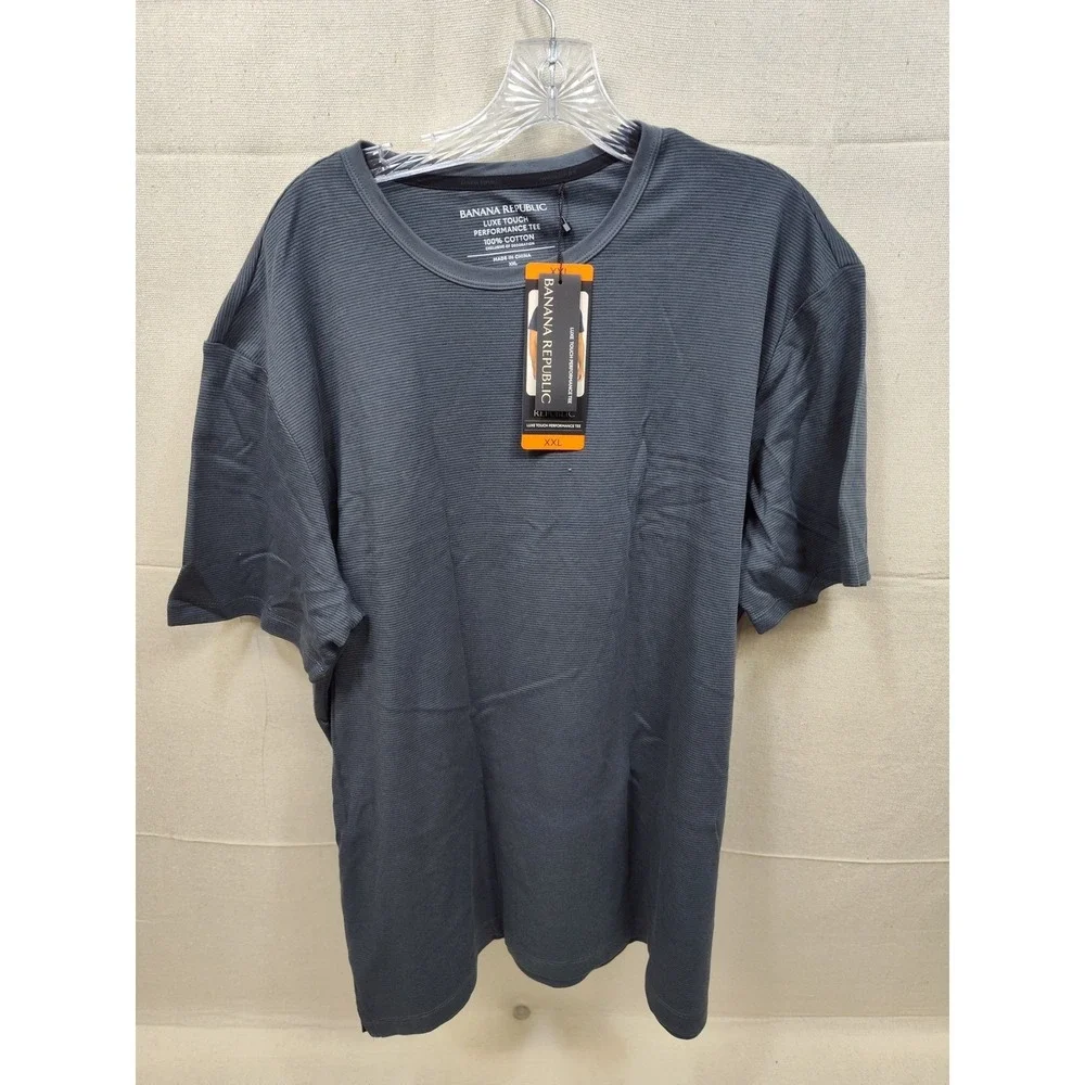Banana Republic Luxe Touch Performance Tee Mens XXL Gray Cotton Textured T-Shirt